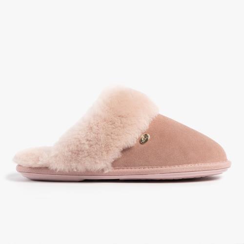 Ladies Duchess Sheepskin Slippers Pink Extra Image 3